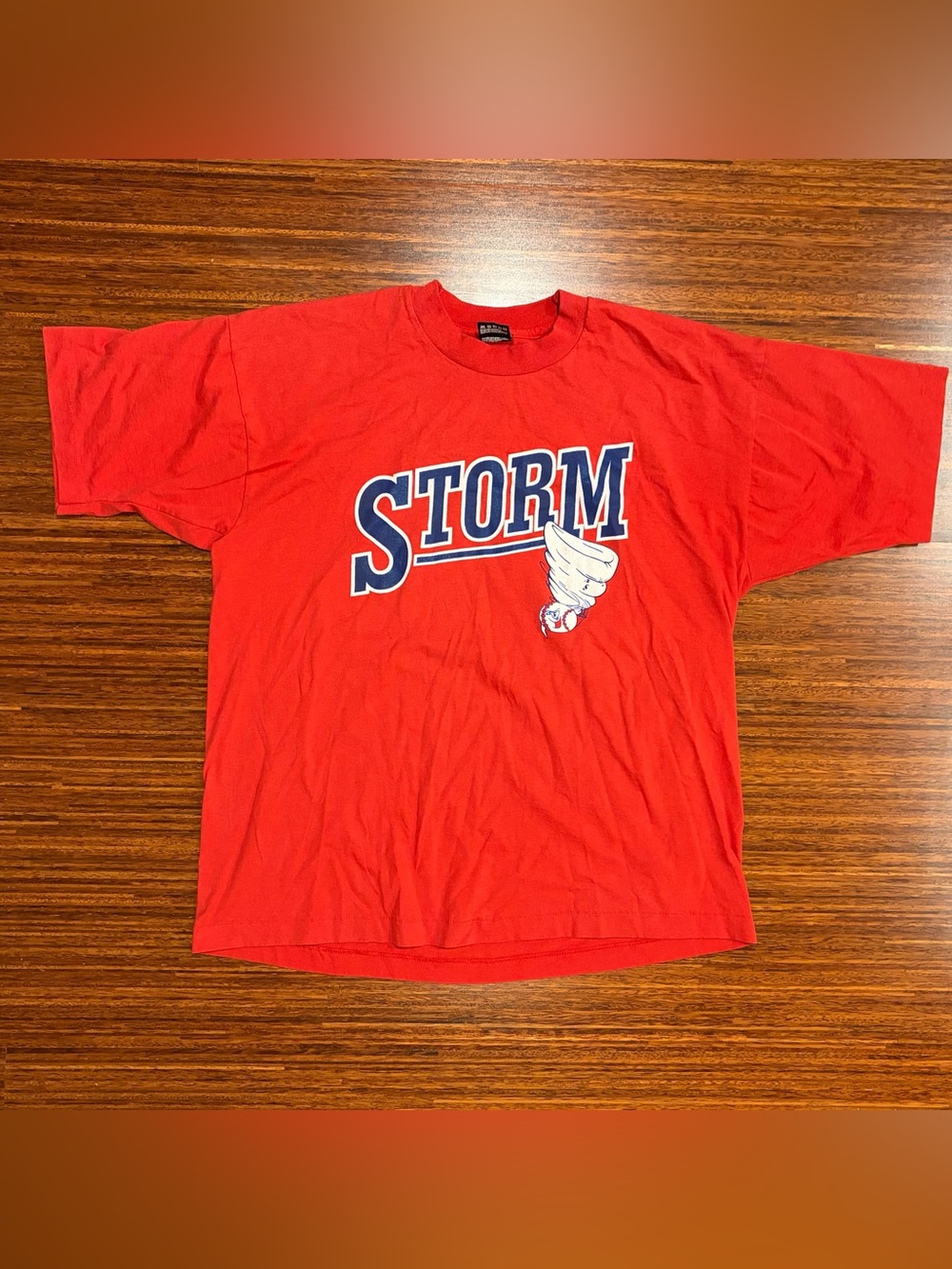 Vintage 90s Storm MiLB T-Shirt - Red Hanes Single Stitch XL
